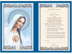 Blue 15-Year Immaculate Heart of Mary Folder - Inside