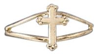 Adjustable Silver-Plated Cross Ring