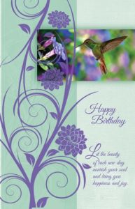Hummingbird Birthday Enrollment Card - Front