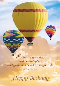 Air Balloon Happy Birthday Card - Front