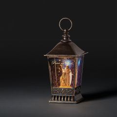 LED Swirl Holy Family Bronze Lantern