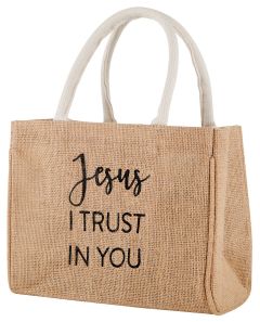 Jesus, I Trust in You Small Jute Tote Bag