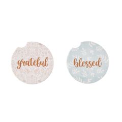 Grateful & Blessed Car Coasters