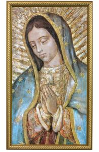 Close Up Guadalupe, 10x18 Canvas Image, Gold Frame