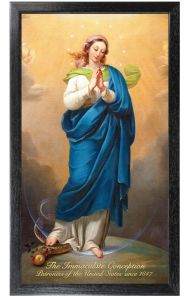The Immaculate Conception, Patroness of the United States, 10 x 18 Canvas Image, Black Frame