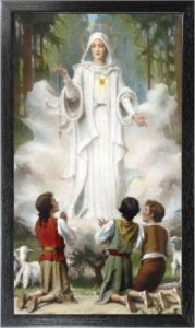 Our Lady of Fatima 10 x 18 Canvas, Black Framed