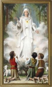 Our Lady of Fatima 10 x 18 Canvas, Gold Framed