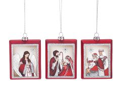 Holy Family, Three Kings, and Angel Ornament Set