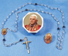 Pope Benedict XVI Rosary and Pin Set