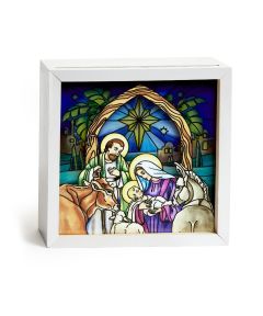 Stained Glass Nativity LED Light Box