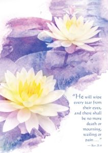 Water Lily Sympathy Enrollment Card - Front