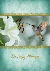 Hummingbird Sympathy Enrollment Card - Front