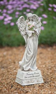 Memorial Garden Angel with Flowers
