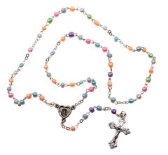 Glass Pearl Rosary from Fatima