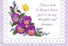 Purple Flowers Thinking of You enrollment card - Front