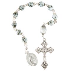 White Marble Pocket Rosary