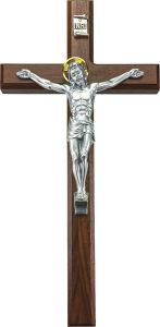 15" Beveled Walnut Crucifix