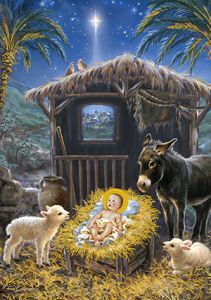 Jesus in Manger Boxed Christmas Cards